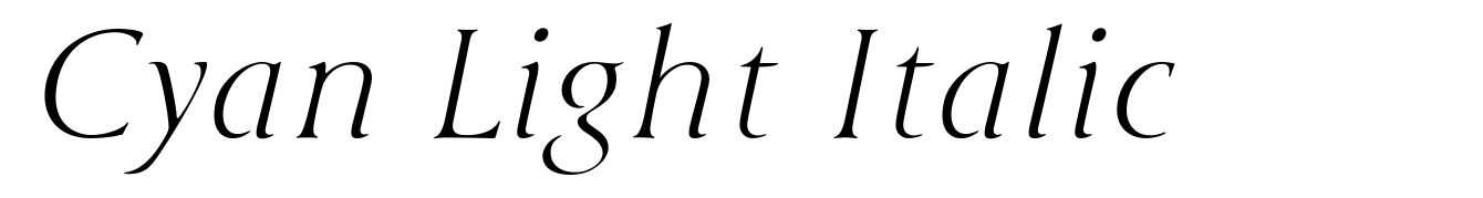 Cyan Light Italic
